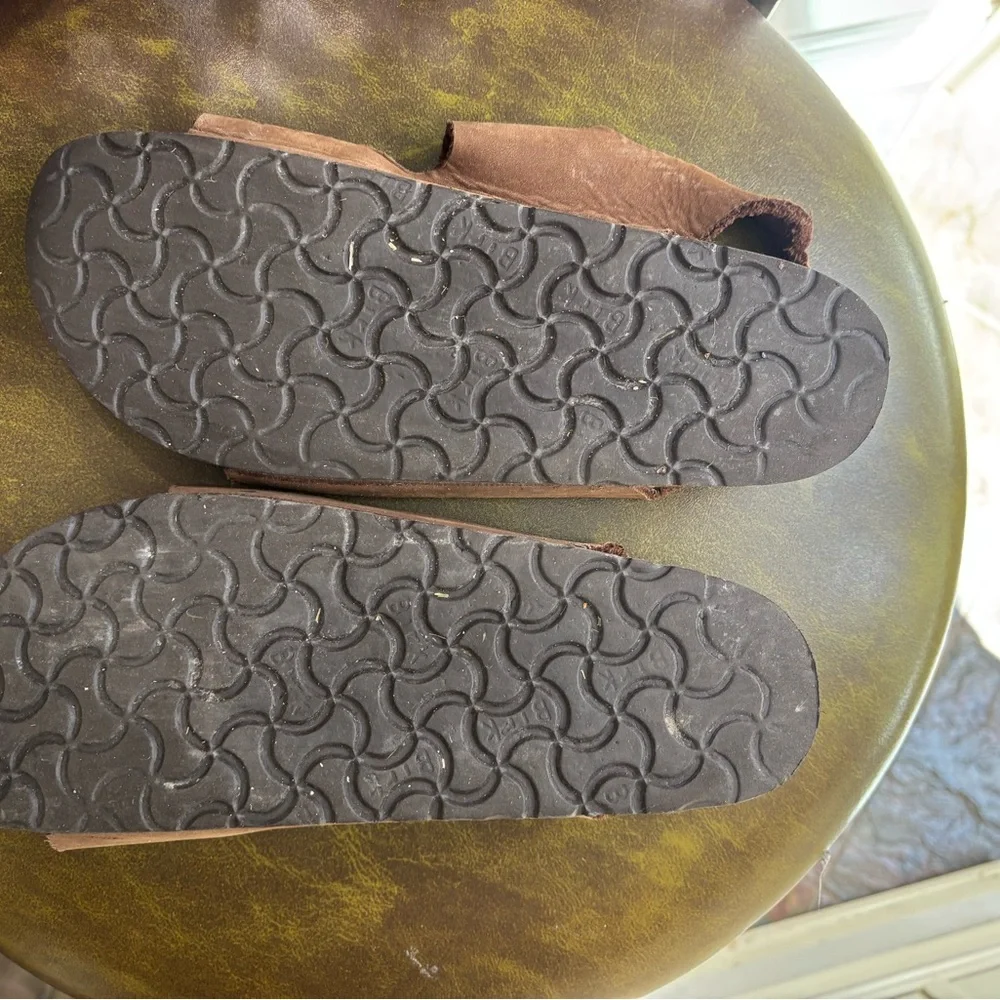 Birkenstock Brown Kids Suede Double-Strap Sandals with Backstrap - Picture 4 of 5